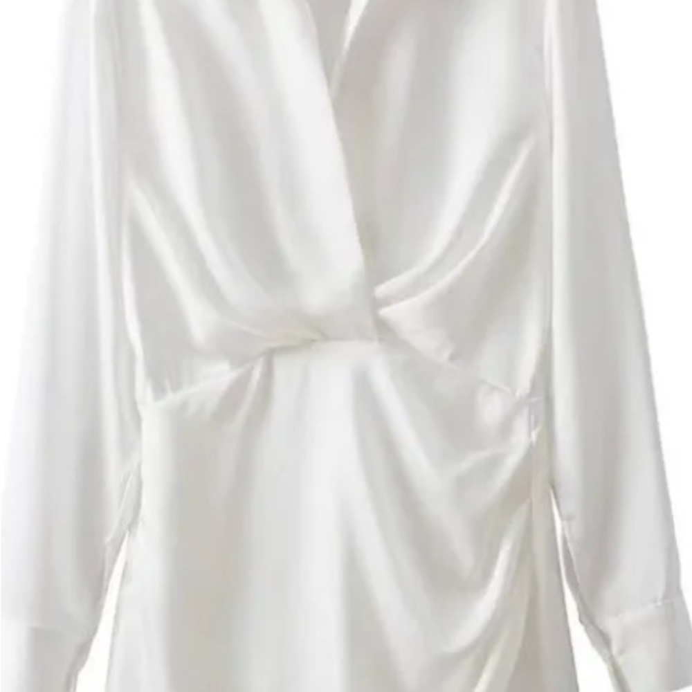 Zara white satin dress